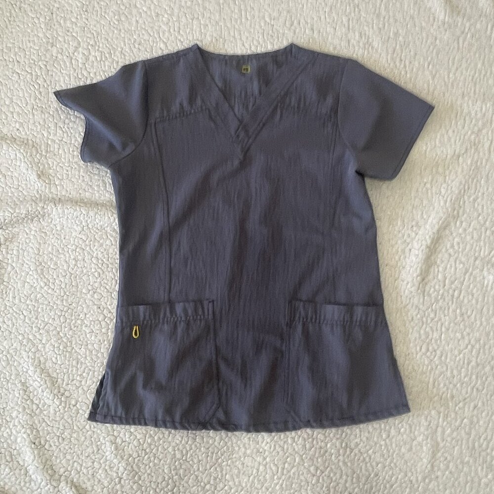 Spread Good Cheer Gray Scrubs XS Top & Bottom - great condition